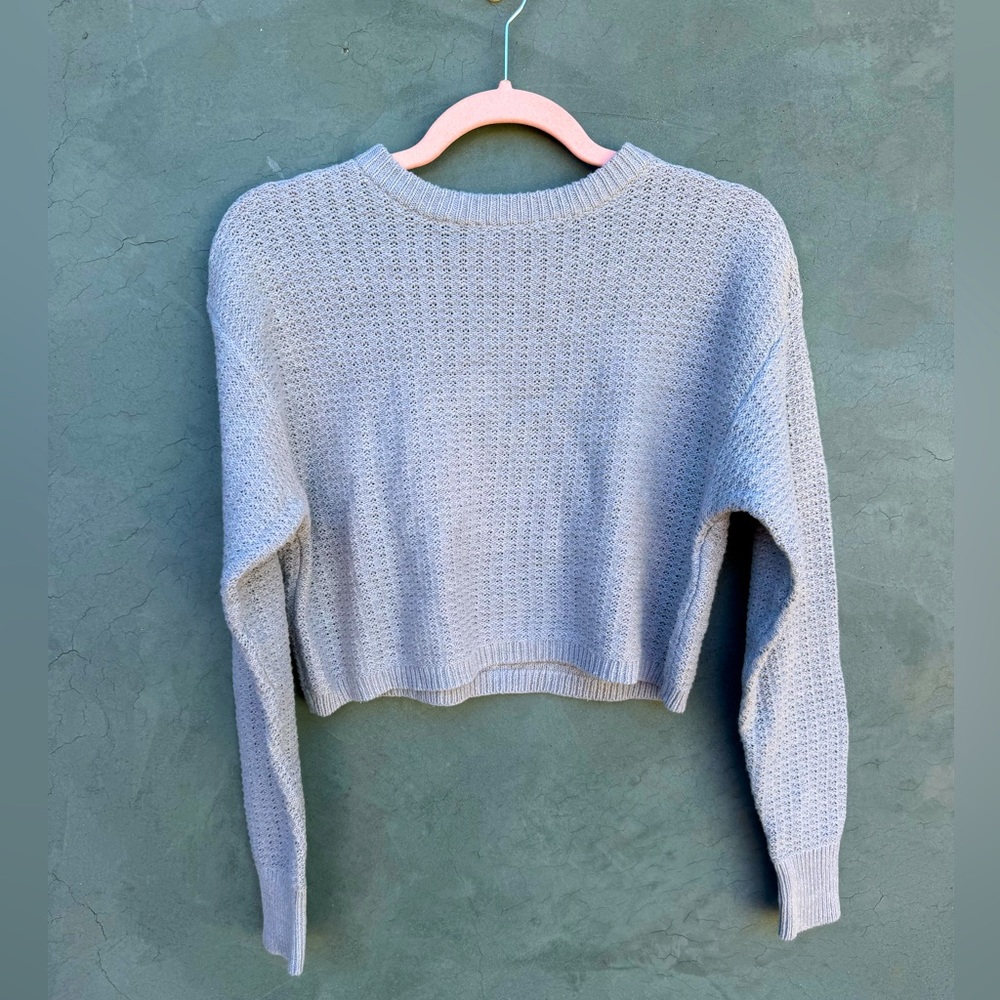 NWT Abound Grey Heather crop sweater